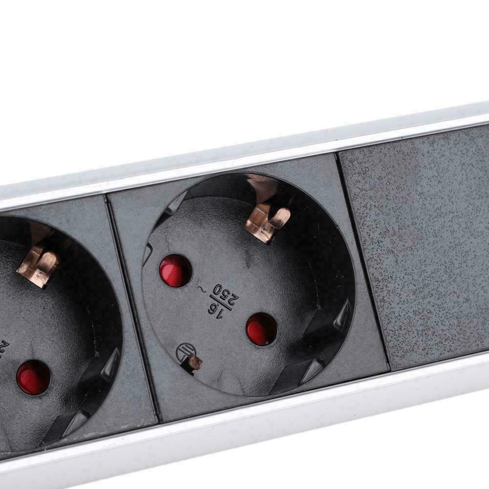 Desktop Electrical Socket 4-way Retractable Table Socket Strip with Dual USB Charger Outlet Home Kitchen Bathroom Office Charger