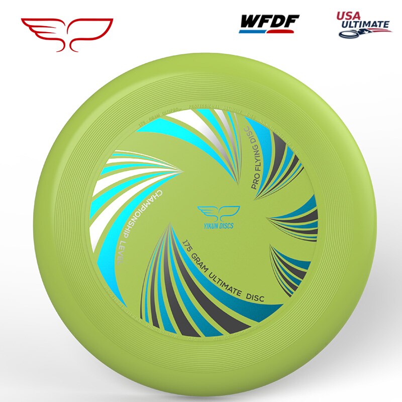 Yikun ultimate flying plate sertifisert av wfdf for ultimate disc konkurranse sport mange farger 175g- wave: Lysegrønn