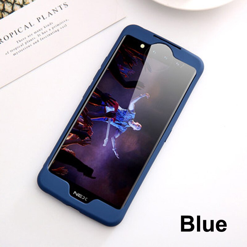 NEX2 natural silicone Case for Vivo NEX 2 Case 6.39'' Anti-shock Contrast Back Cover 2-Screen for VIVO Nex 2 Nex2 Cover: Blue