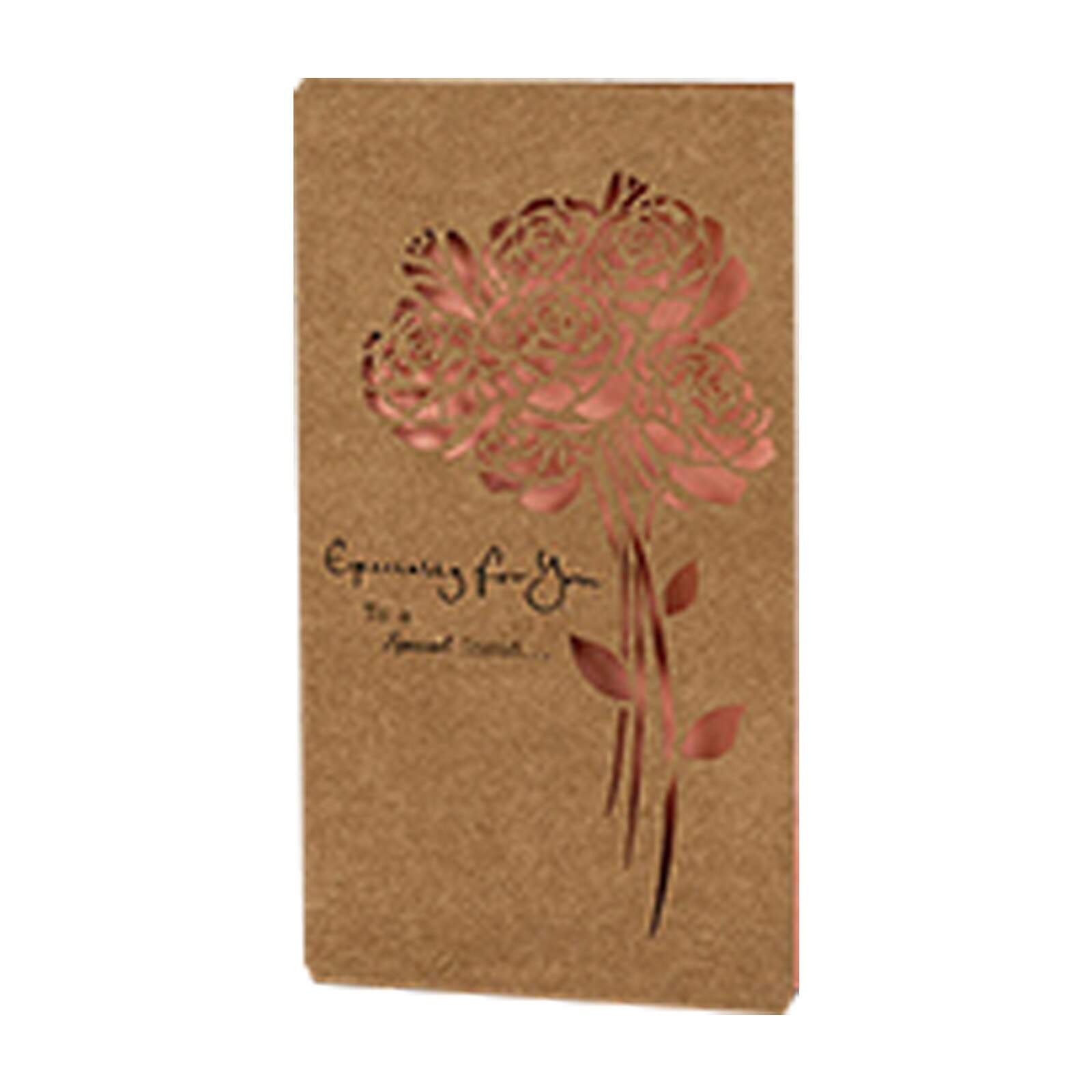 2 Sets(Envelope+Card) Hollow Kraft Paper Envelope Retro Greeting Card Blessing Birthday Invitation Card 18x10cm: 3