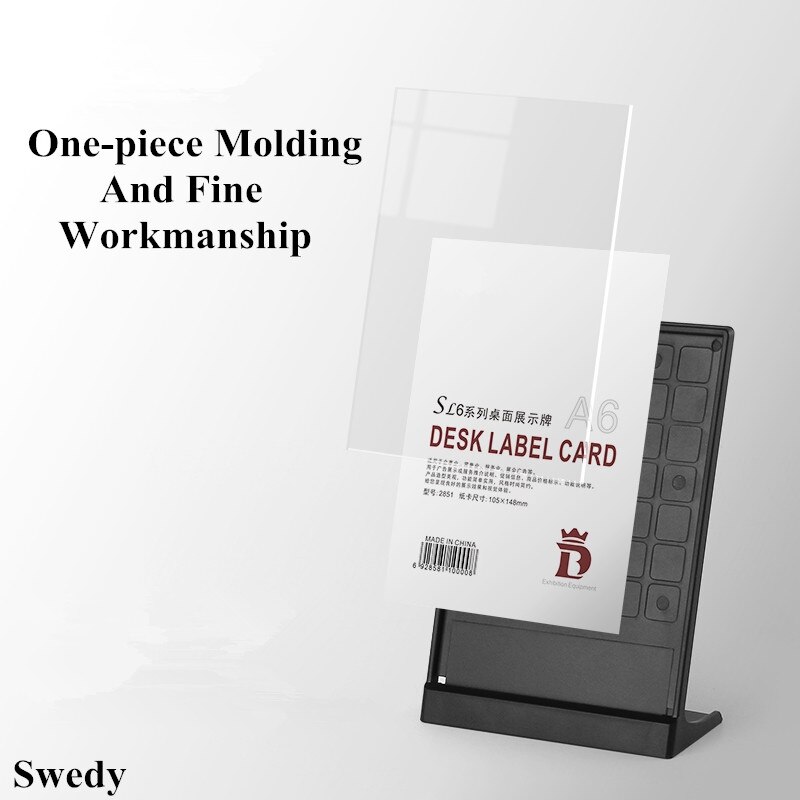 Cadre publicitaire en plastique Double face A6 105x148mm, pour Photo de bureau, Style Portrait, supports de panneaux inclinés en acrylique