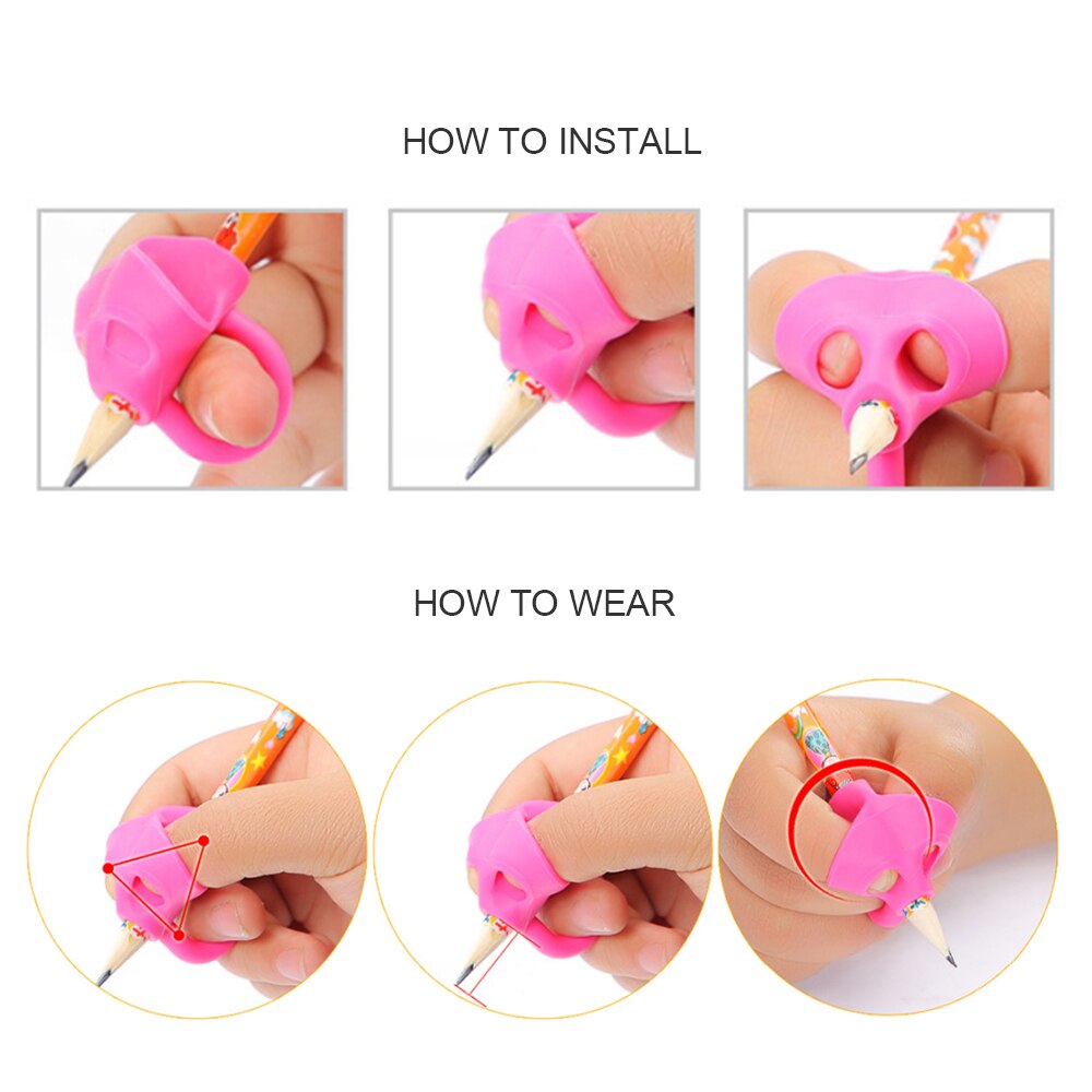 3pcs Silicone Pencil Grips for Kids Handwriting Posture Correction Finger Grip Pen Writing Aid Grips for Children Preschoolers