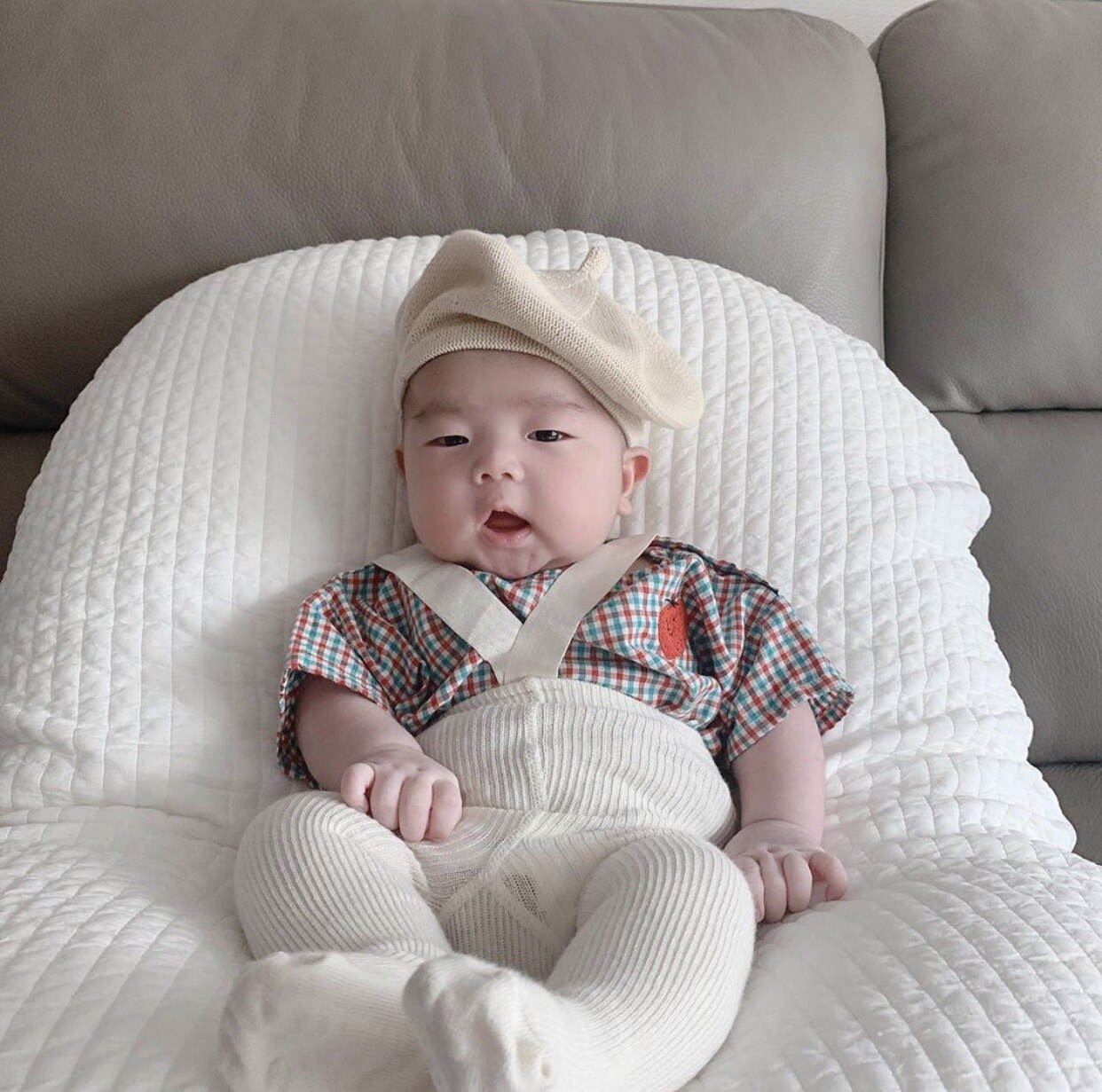 5209 koreanske babybukser med fod spædbarn babystrikkede seler buksestrop drenge og piger leggingsbabybukser nyfødte
