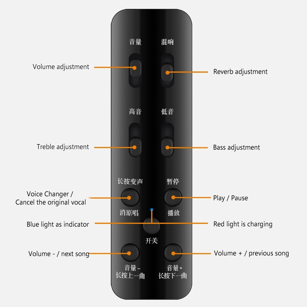 Bluetooth Wireless Microphone Karaoke Speaker KTV Music Player Singing Recorder Handheld Microphone Mic in stock