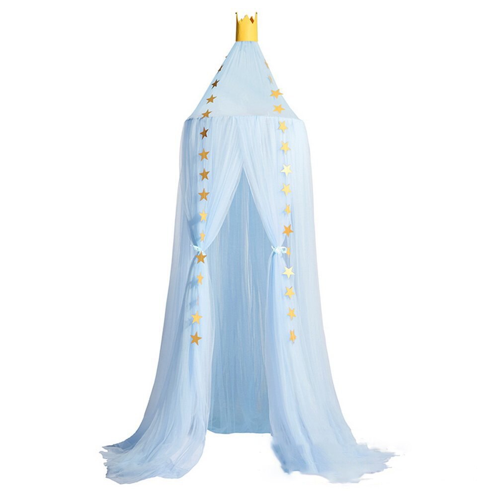 Dosel de corona para cama de bebé, cubierta de malla para decoración de dormitorio de bebé, chico: Azul