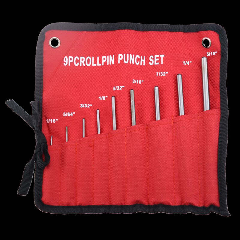 Nowy zestaw 13 okrągłe kołki, rozmiary 1/16, 5/64, 3/32, 1/8, 5/32, 3/16, 7/32, 1/4, 5/16 Szpilka dziurkacz stalowy narzędzie z uchwytem