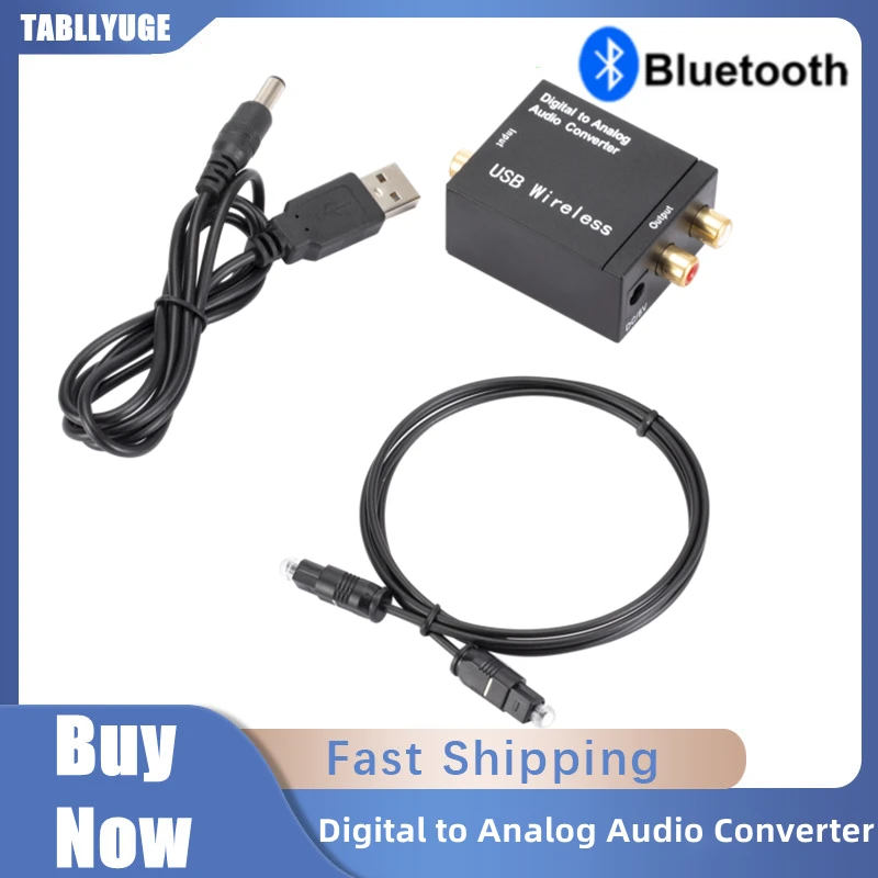 Convertidor de Audio Digital a analógico USB, señal Coaxial de fibra óptica a DAC analógico Spdif estéreo, Decodificador amplificador RCA Jack de 3,5 MM