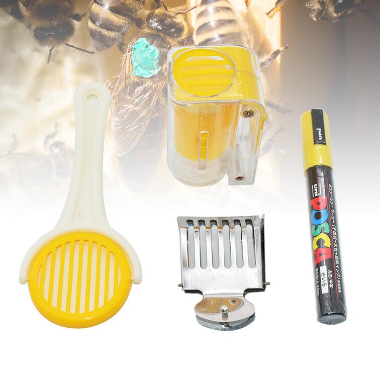Queen Bee Marking Kit Queen Marking Cage Beekeeping Equipment with Queen Marker Pen for Beekeeper Beekeeping Queen Rearing