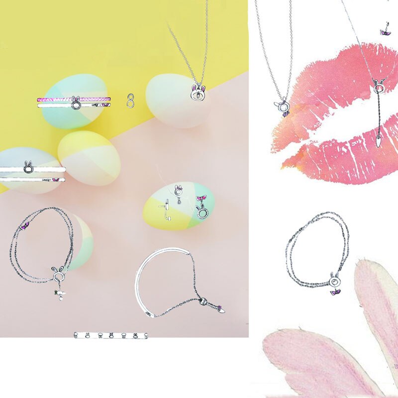 SA SILVERAGE Echt 925 Sterling Zilveren Armband Fijne Sieraden voor Vrouwen Konijn Chain Bangle