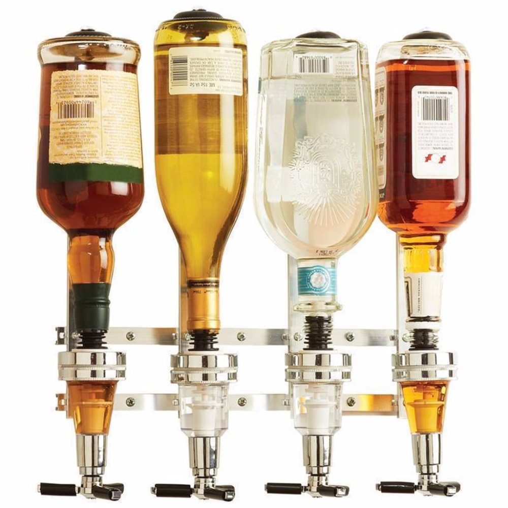 Vin dispenser maskine vægmonteret 4- station spiritus bar butler drikke pourer hjem bar værktøjer til øl soda koks sodavand