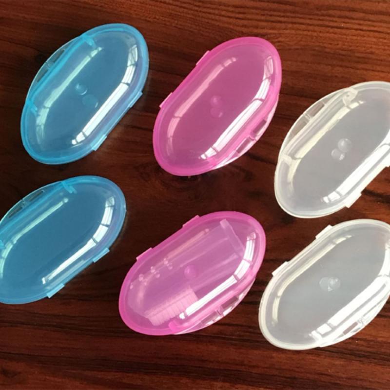 Portable Baby Finger Toothbrush Holder Child Finger Toothbrush Storage Box Transparent Travel Suit Baby 3 Colors