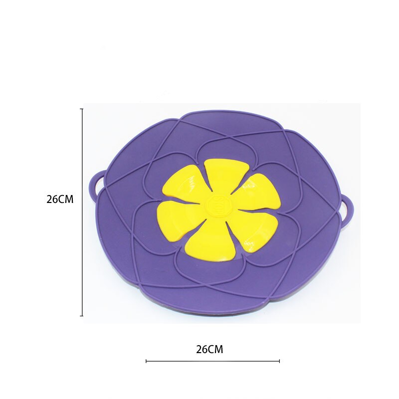 Couvercle de cuisine magique en Silicone, 26Cm, Anti-débordement, bouchon de déversement, accessoires, outils de cuisine: purple