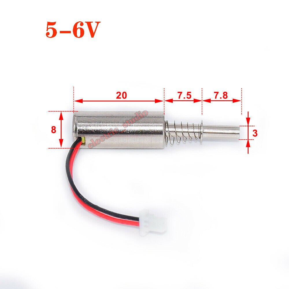 DC3V 5V 6V 9V 12V 24V 8Mm Mini Kleine Cilindrische Zuig Solenoid Elektromagneet Stroke 5Mm Voor Vingerafdruk Slot Diy: 5-6V