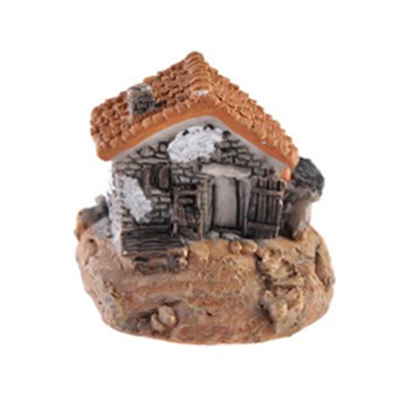 Micro pueblo casas de piedra miniatura jardinería paisaje DIY artesanía para bonsáis adornos de escritorio accesorios para decoración de jardín B: 01