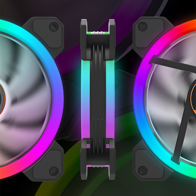 Aigo  dr12 120mm jäähdytin tuuletin tupla rgb pc tuuletin tuuletin tietokoneeseen äänetön pelikotelo kaukosäätimen tuulettimella