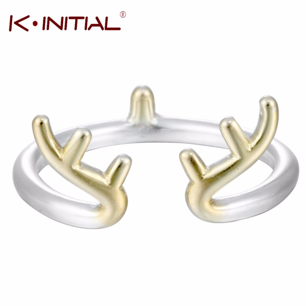 Neue Rentier Hirsch Geweih Ringe für Frauen Einstellbare Ebene Horn offen Finger Ring Schmuck Zubehör Schmuckstück bagues femme: Ursprünglich Titel