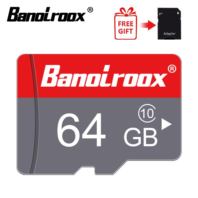 Banolroox Micro SD card 128GB флешка 8GB 16GB 32GB 64GB C10 карта памяти memory card microsd 128GB with adapter&card reader: 64GBadapter