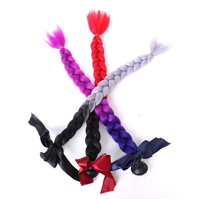 Neue 1Stck Frau Helm Geflecht Motorrad Motorrad Helm Zöpfe Sauger Dual Zopf Pferdeschwanz Zöpfe Für Helm