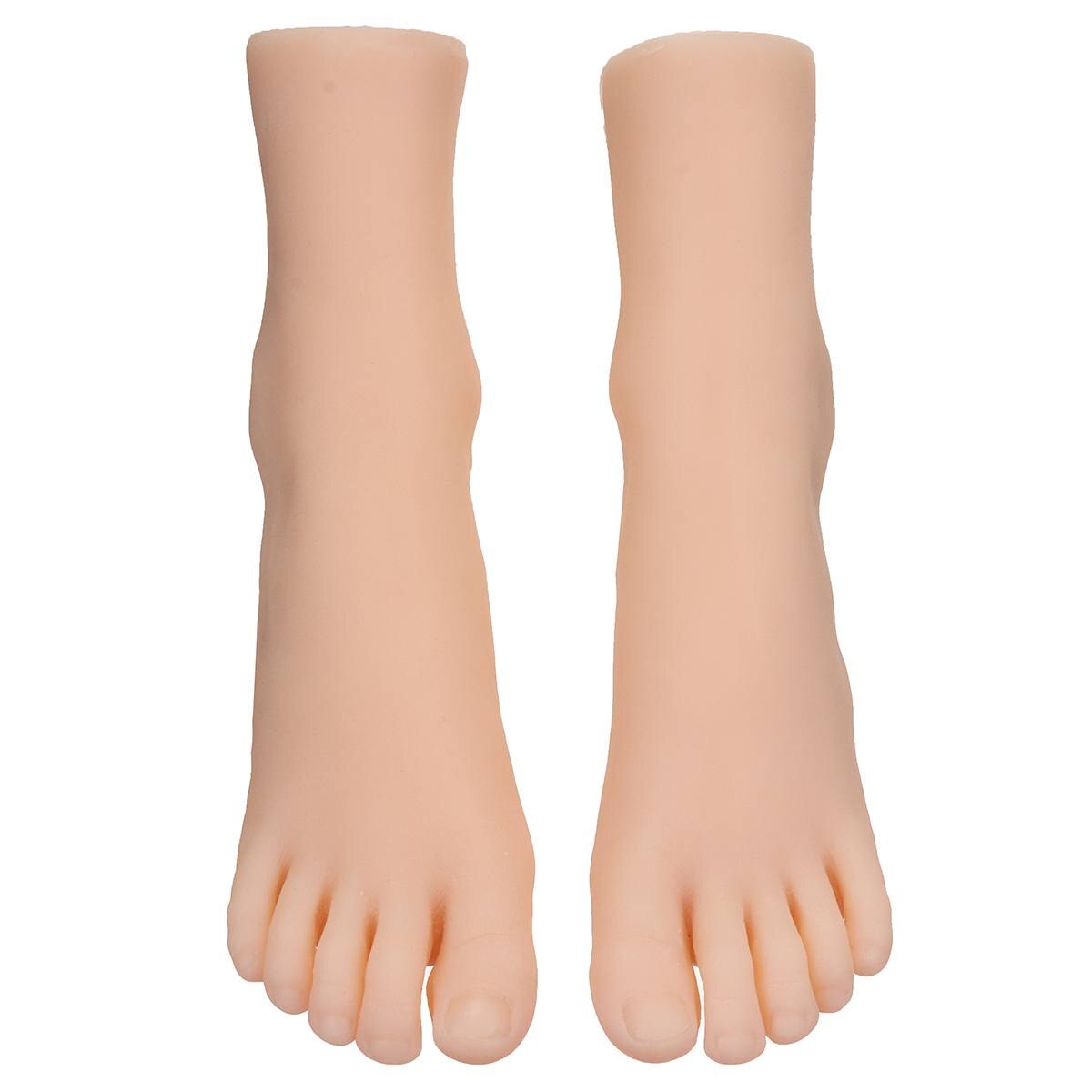 1 Pair Female Foot Sock Silicone Girl Feet Mannequin Foot Model Tools for Shoes and Socks Anckle Chains Display 29 Size