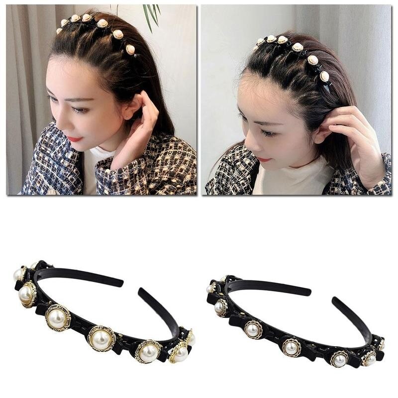 Hair Hoop Headband - Pearl Hair Band - Double Pony Hairstyle - Plastic Hair Accessories