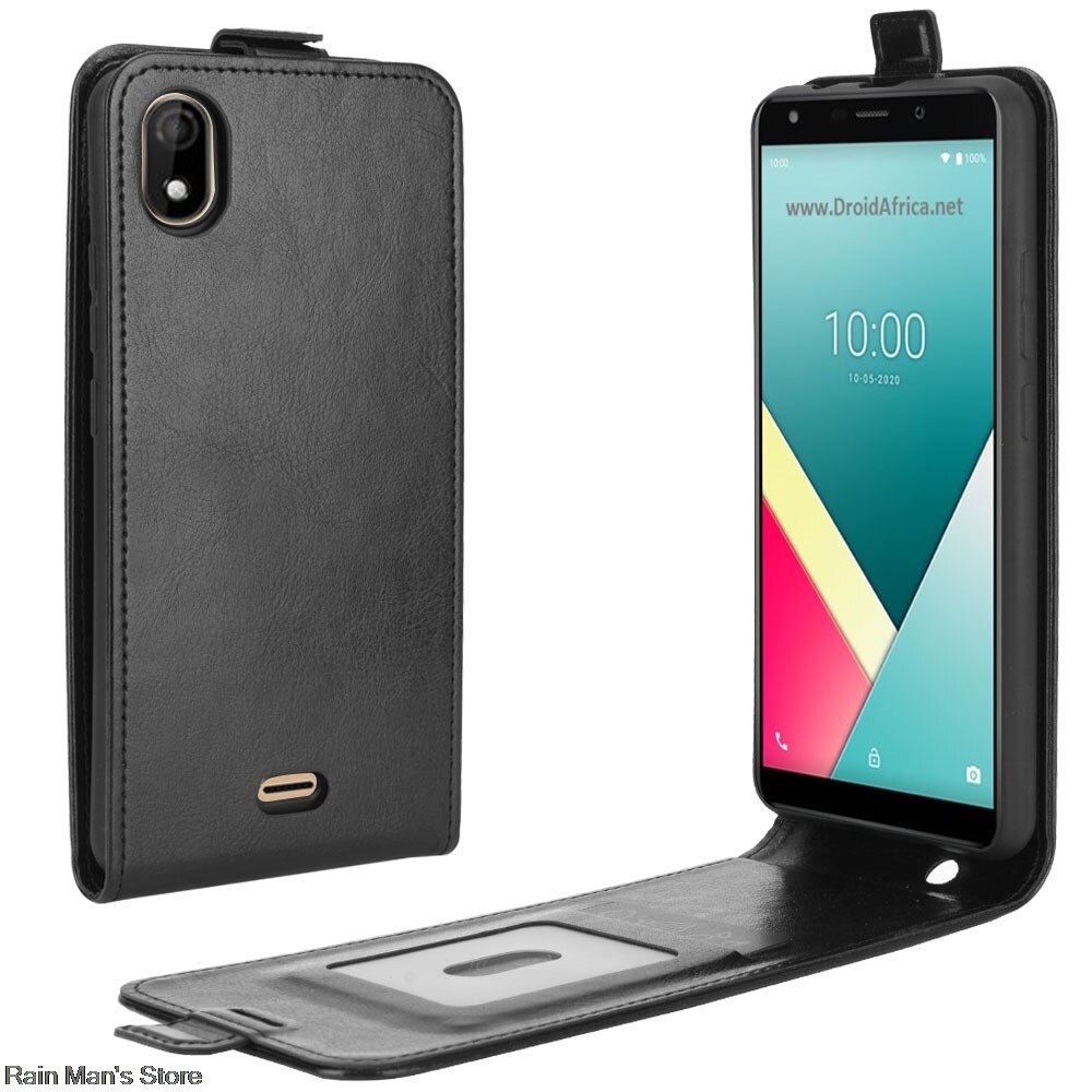 fallen für Wiko Y61 clamshell leder fallen Magnetische schnalle Halfter für Wiko Y61 Schutzhülle fallen Geschäft: Schwarz