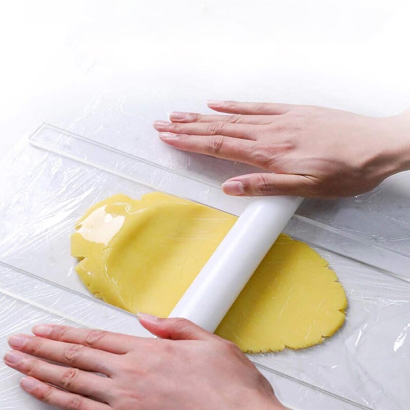 Règle d&#39;équilibre pour rouler des biscuits en acrylique, 2 pièces, pour Fondant, glaçage, règle d&#39;épaisseur de Biscuit, accessoires de cuisson plus lisse