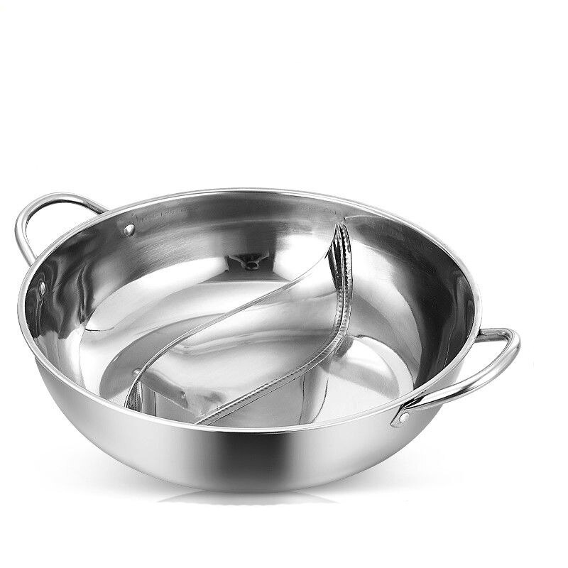 Gryde i rustfrit stål med låg mandarin andegryde husholdningsgryde i rustfrit stål induktionskomfur