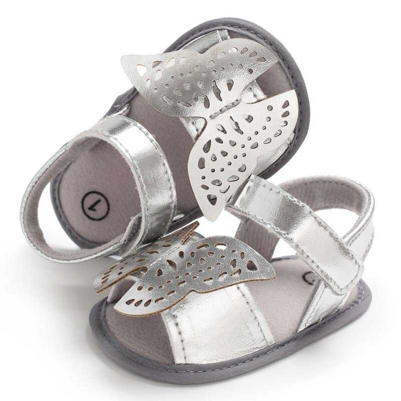 Papillon bébé sandales solide en cuir PU bébé filles garçons sandales antidérapant à semelle souple infantile enfant en bas âge sandales y13 sx1: S / 0-6 mois