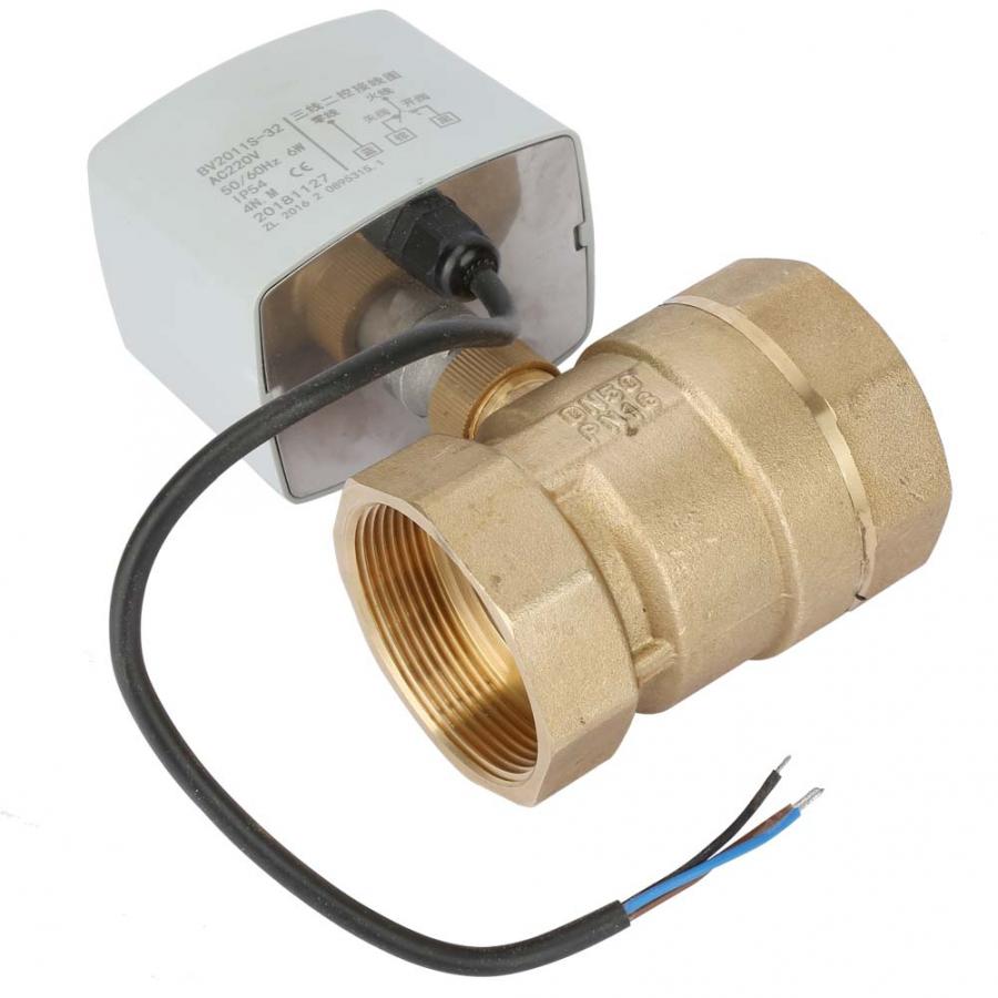 Solenoid Valve AC220V DN50 2" Inch 2-Way 3-Wire Brass Electric Motorized Ball Valve Electric Magnetic Valve