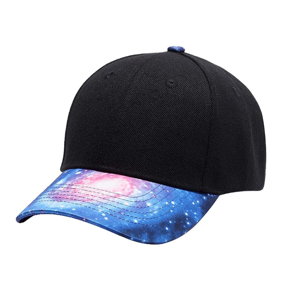 Quanhaigou Snapback Hip Hop Hat ,Purple Galaxy 3D Printed Dad Plaid Flat Bill Brim Adjustable Baseball Cap Men Women Trucker Hat: Blue Black Galaxy