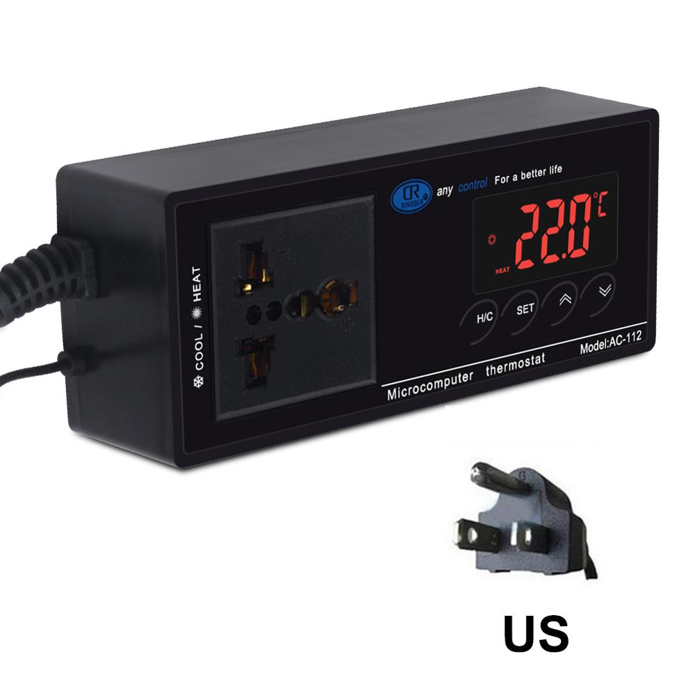 Digital Intelligent Plug-In Thermostat Universal Socket EU/AU/US plug Regulator Aquarium Greenhouse Pet Temperature Controller: US plug