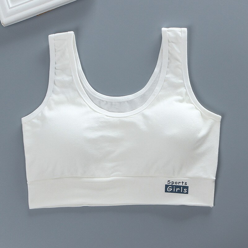 developmental bra vest style girl underwear junior high school students pure cotton sports tube top teen bra: 1