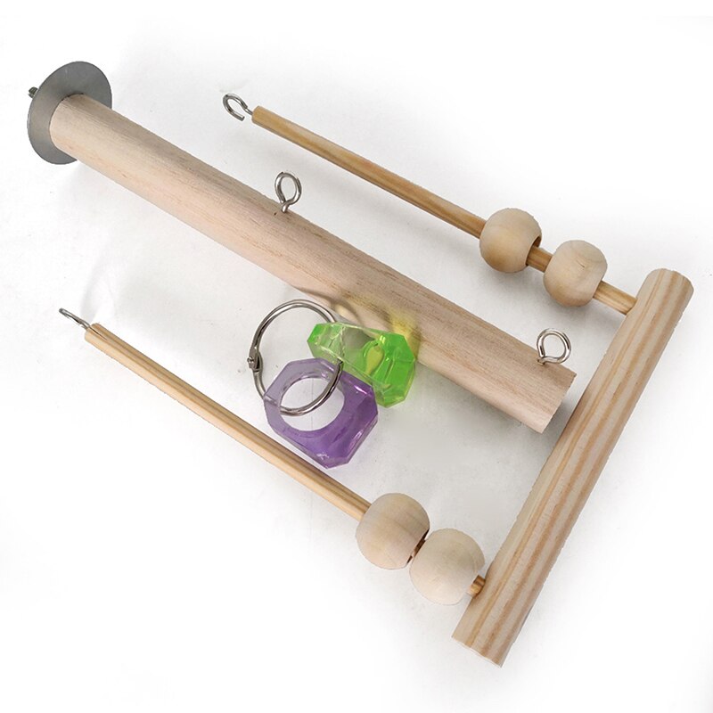 Vogel Schommel Speelgoed Houten Papegaai Baars Stand Playstand Met Kauwen Kralen Kooi Slapen Stand Spelen Speelgoed Voor Budgie Vogels Opknoping