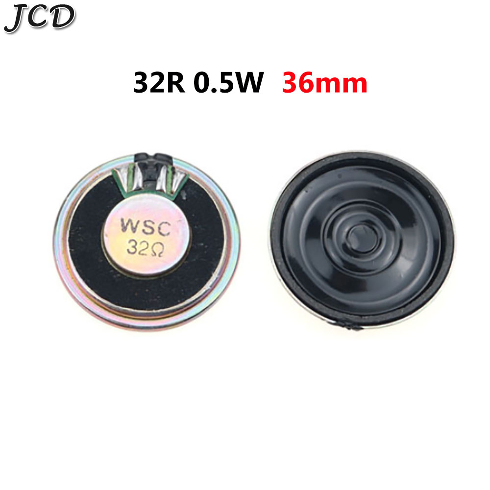JCD 1pcs Ultra-thin speaker 32 ohms 0.5 watt 32R 0.5W speaker Diameter 23mm 28mm 36mm 40mm 50mm 57mm Loudspeaker: WHITE