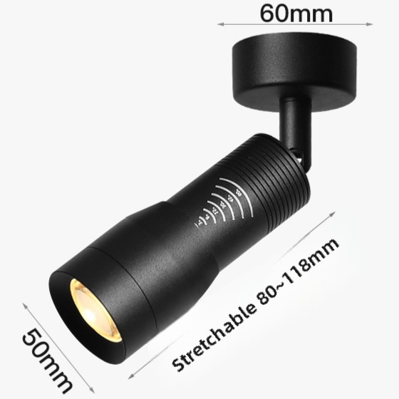 Verstelbaar 5 ° ~60 ° Smalle stralingshoek Zwart Wit LED-focus Opbouw plafondspots 7W zoombare spots met zoom: Blauw / Blauw