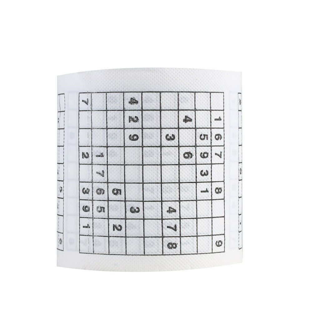 1 Roll 2 Ply Novelty Funny Number Sudoku Printed WC Bath Funny Soft Toilet Paper Tissue Bathroom Supplies Toilet Paper