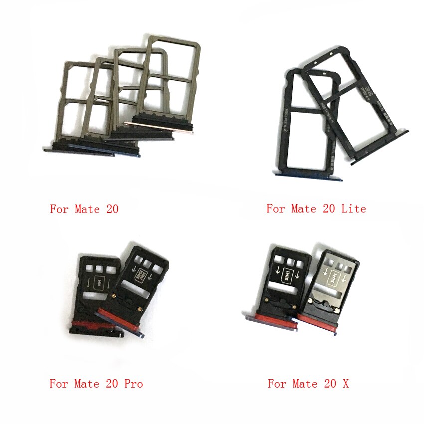 10pcs Good Sim Card Slot Tray Holder For Huawei Mate 20 Lite 20 Pro 20 X Sim Socket Adapter Replacement Parts