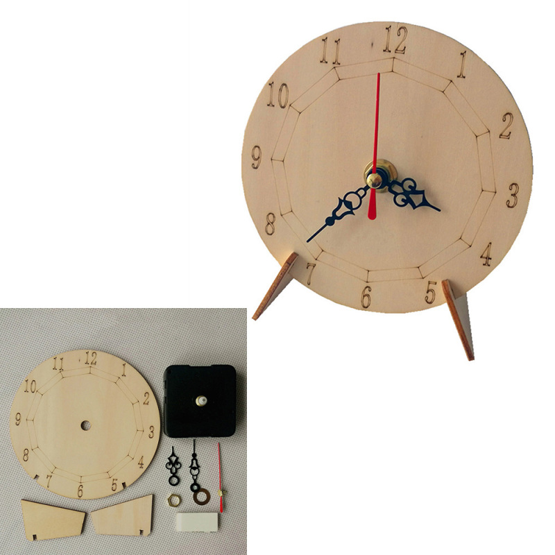 1set Wooden Clock Material Packaging DIY Handmade Craft Home Desk Decor Ornaments