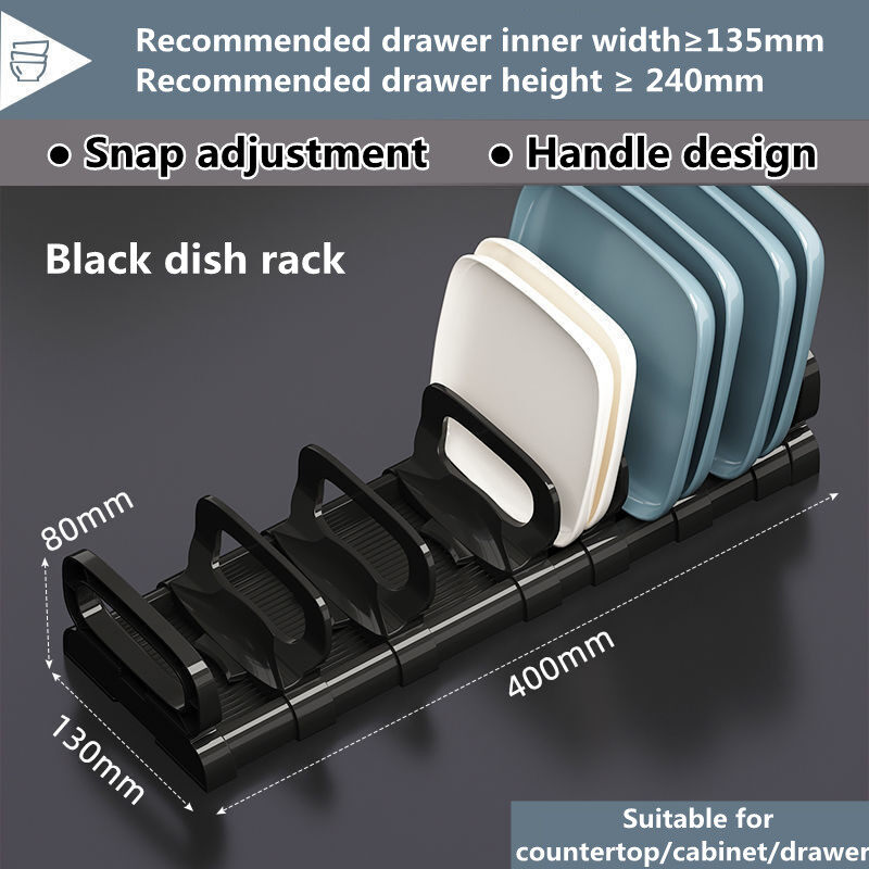 Kitchen Dish Drainer Drawer Bowl Drying Rack Organizer Cabinet Drawer Plate Holder Adjustable Dish Drying Rack over The Sink: light yellow