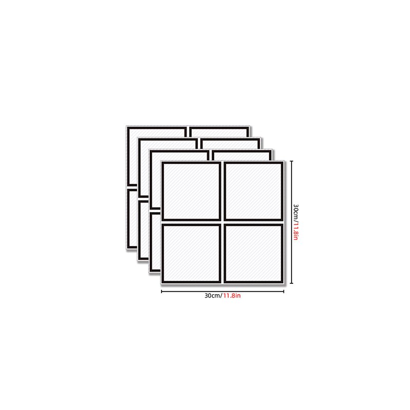 8Pcs White Brick Pattern PVC Floor Tile Stickers Environmental Protection Bathroom Tile Stickers Home Wall Stickers: Default Title