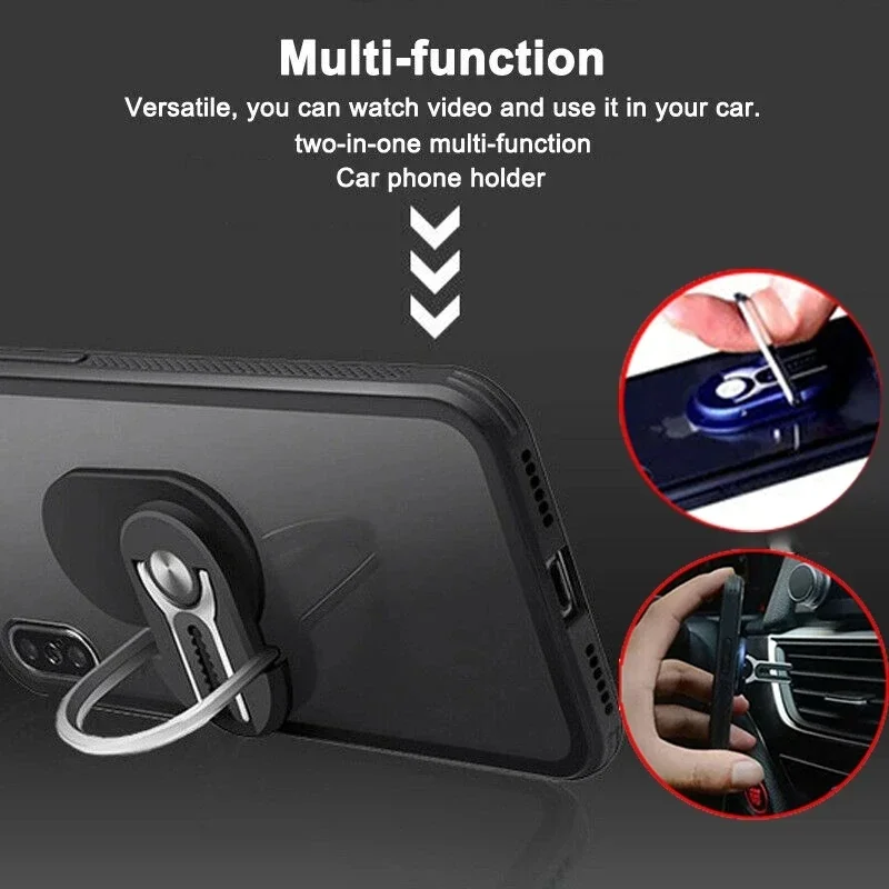 Suporte de anel de dedo para celular multifuncional, suporte giratório de 360 graus para telefone de carro, suporte portátil para saída de ar de carro