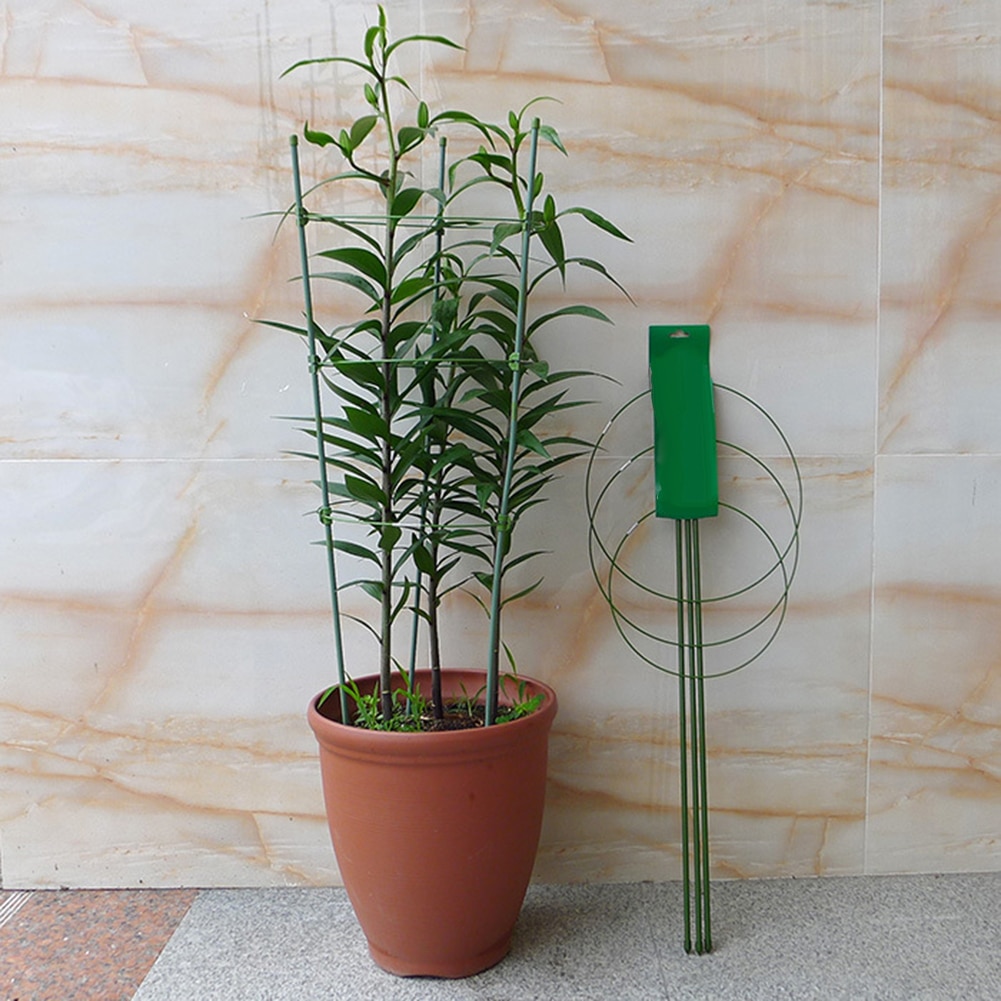 Holdbar klatreplantestøttebur hagespalier blomster tomatstativ med 3 ringetone hageverktøy tomatbur 45cm-90cm