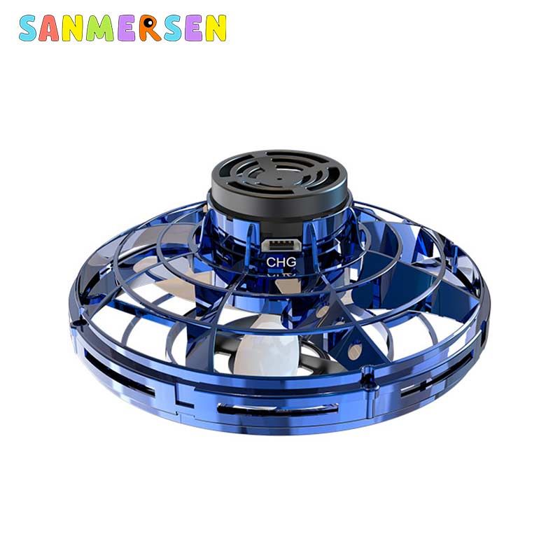 Mini Drone Ufo Sensor Gyro Speelgoed Lichtgevende Led Vingertop Gyro Hand Inductie Vliegende Spinner Speelgoed Anti Stress Speelgoed: Blauw