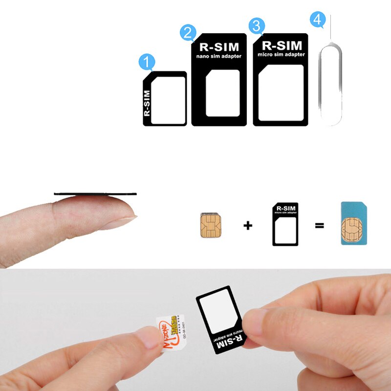 Zwart Nano Sim-kaart Naar Micro Standard Adapter Converter Sets Sim Card Tool Voor Telefoon Accessoires