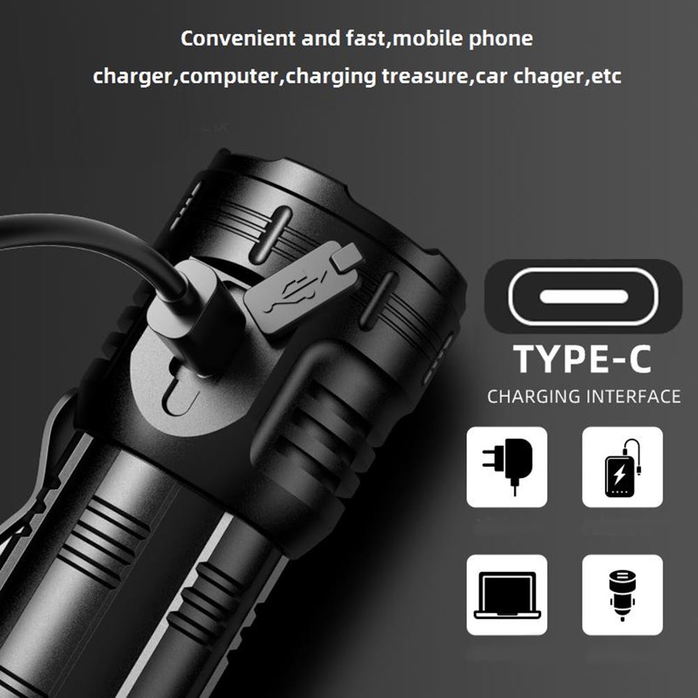 8xLed Palm linterna de alto brillo carga Usb portátil luz de Flash roja antorcha al aire libre bolsillo senderismo imán trabajo reparación de automóviles 26350
