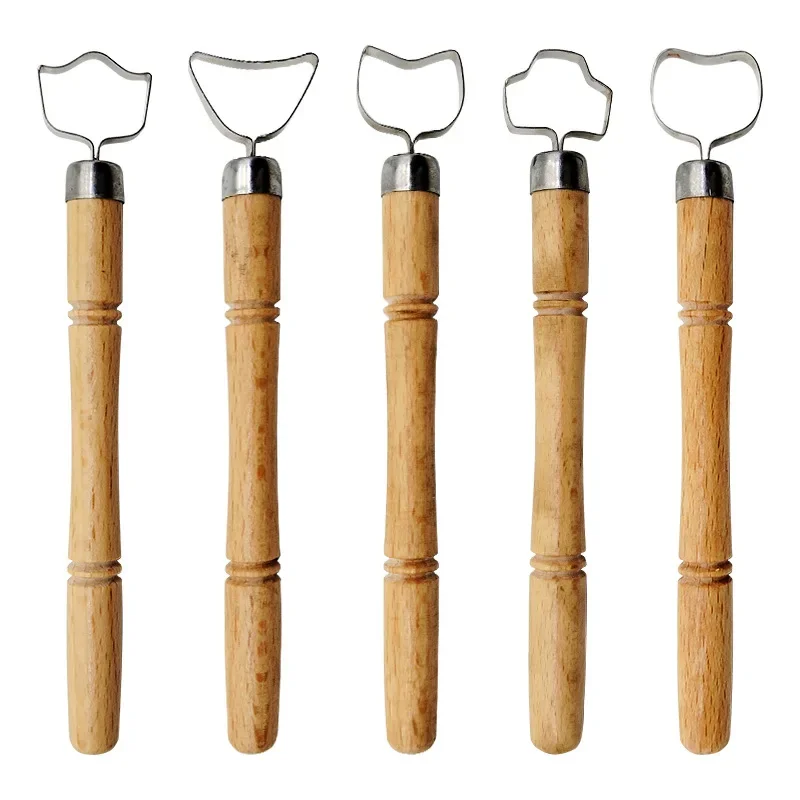 Ceramic Handle Tool Set of 5 Pieces, Water Cup, Teapot Handle Shaping, Scraper, Ceramic Making, Children's Clay Handmade: Default Title