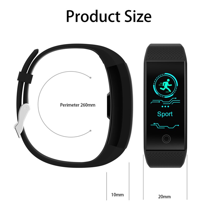 Smart watch  qw18 ip68 vandtæt smartband puls søvnmåler sports passometer fitness tracker bluetooth smartwatch
