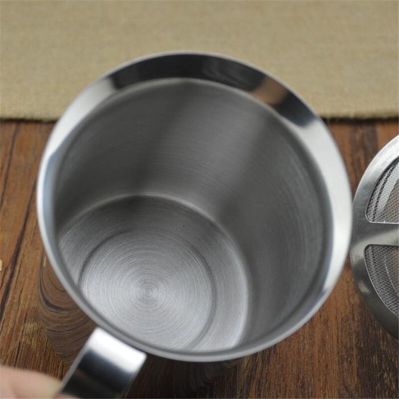 400ml Stainless Steel Milk Frother Double Mesh Milk Creamer Milk Foam Perfect