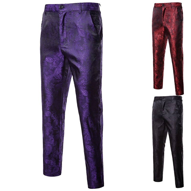 Herre hofstil slim fit jakkesætsbukser | efterårsmærke mandlige darkstripe print jakkesæt bukser mand fest/bryllup/klub bukser