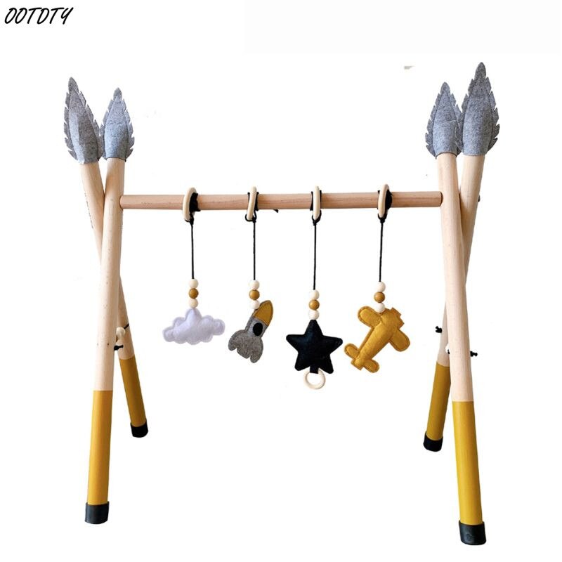 Baby Fitness Rack Kindergarten Sensorischen Ring-pull Spielzeug Infant Zimmer Kleinkind Room Decor: Grey and yellow